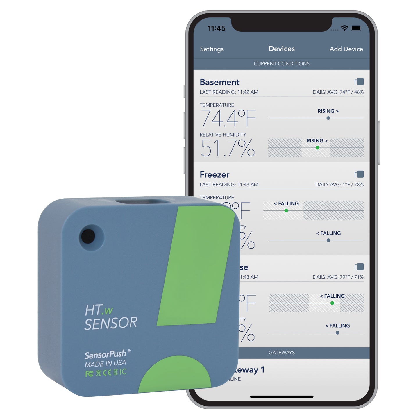 HT.w SMART SENSOR: Water-resistant Wireless Thermometer and Hygrometer